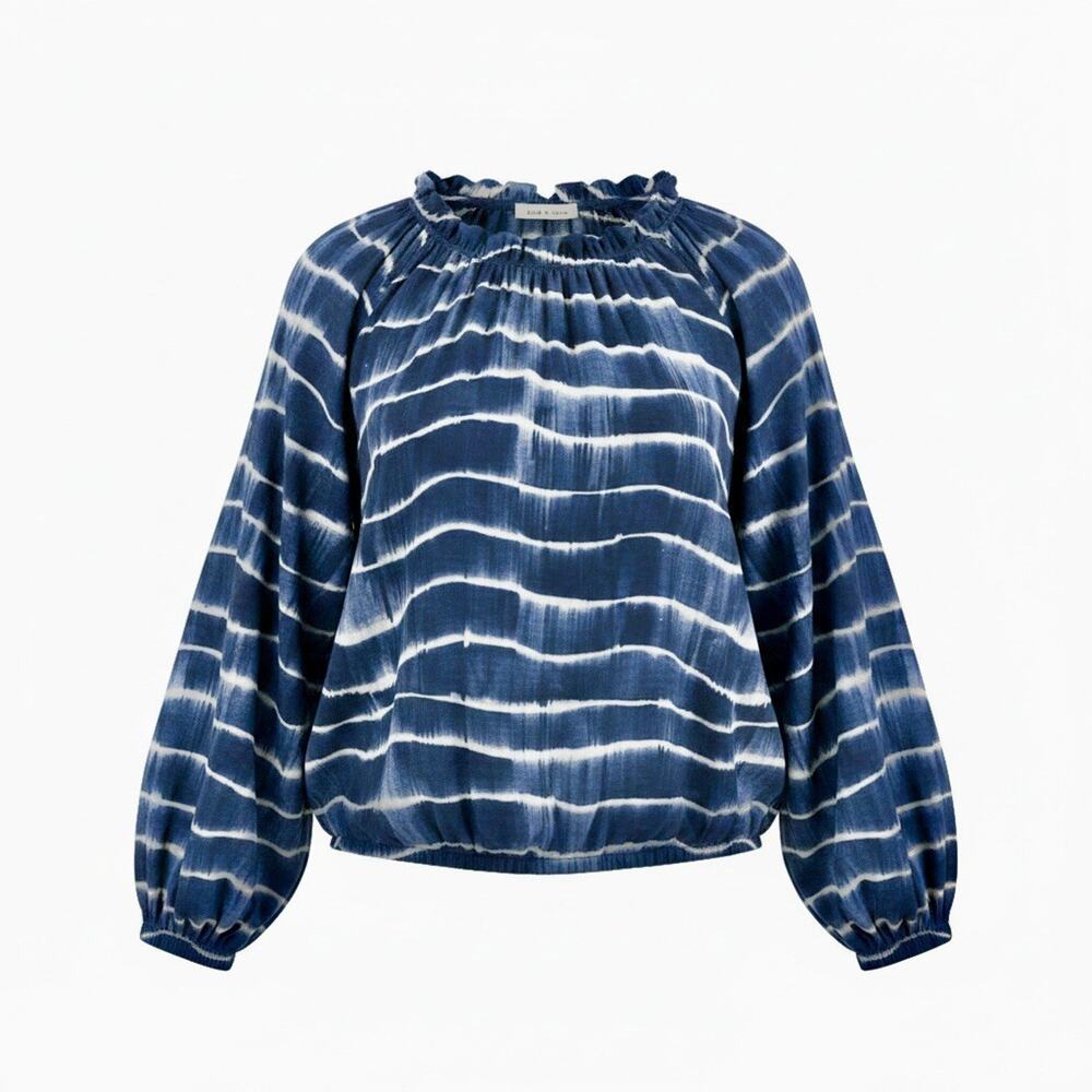 Anthropologie Womens Boho Cloth and Stone Navy Blue and White Tie-Dye Size Small